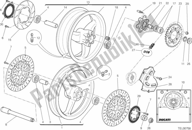 Toutes les pièces pour le Roues du Ducati Monster 659 ABS Australia 2012